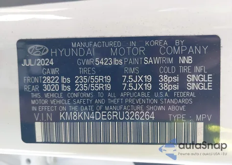 2024 Hyundai Ioniq 5 Sel z USA, uszkodzony, nr VIN KM8KN4DE6RU326264